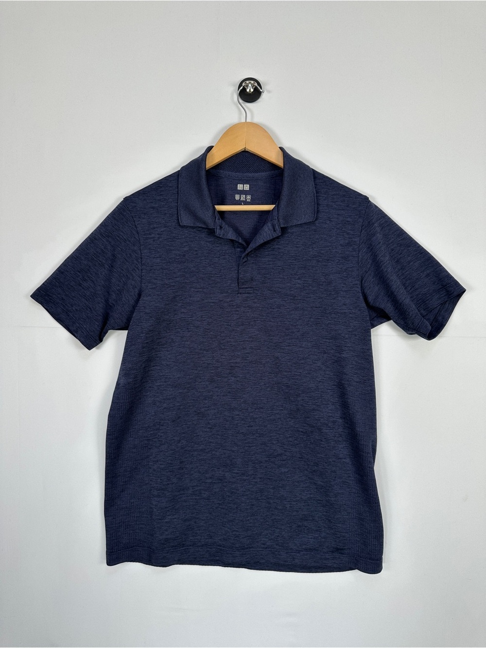 Uniqlo DRY EX Polo Shirt Navy Performance Quick Dry Breathable Size L NWOT